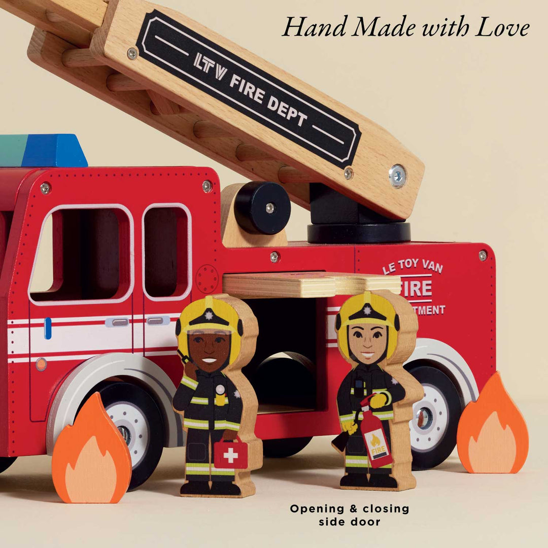 Fire Engine Toy Model Wooden Toy Fire Engine & Characters – Nantucket Kids