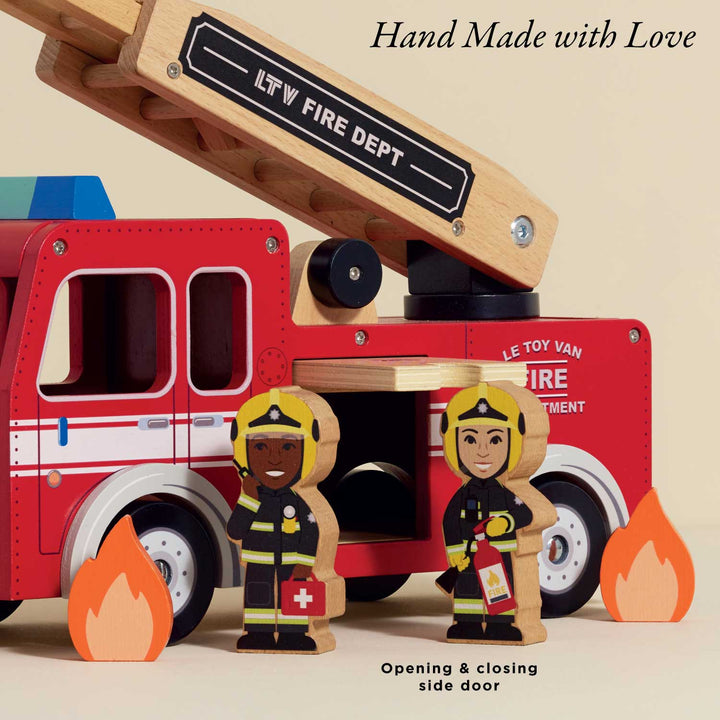 Wooden Toy Fire Engine & Characters