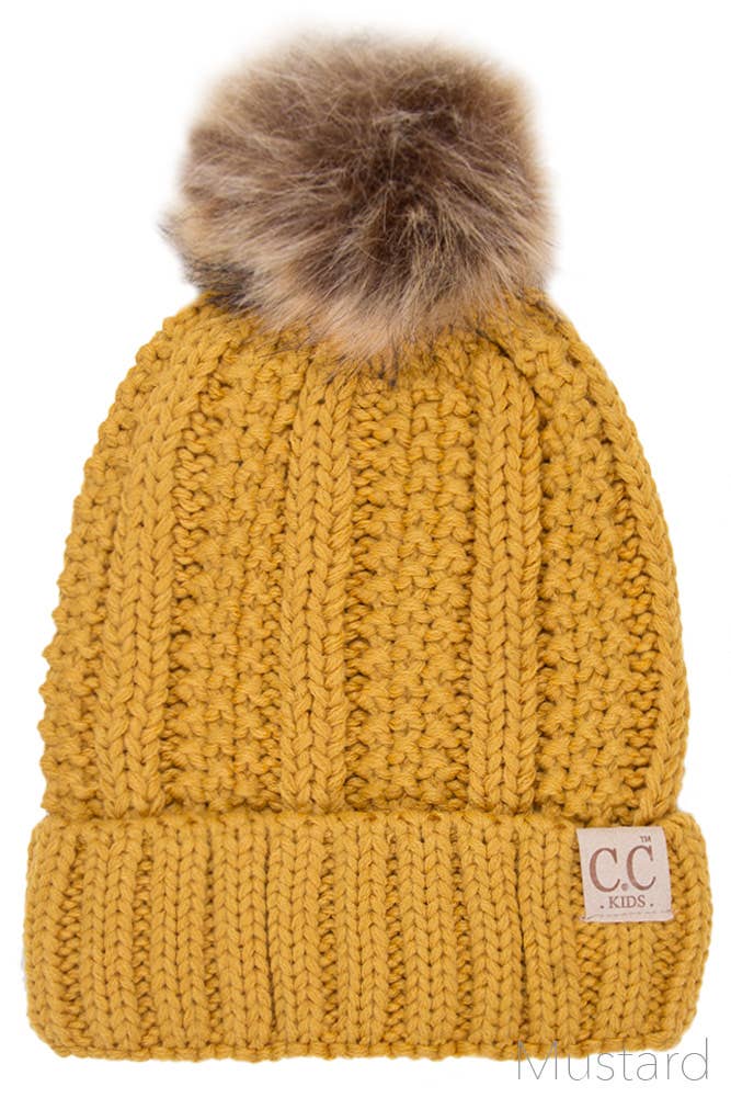 CC Kids Solid Color Lining Beanie: Pale Pink