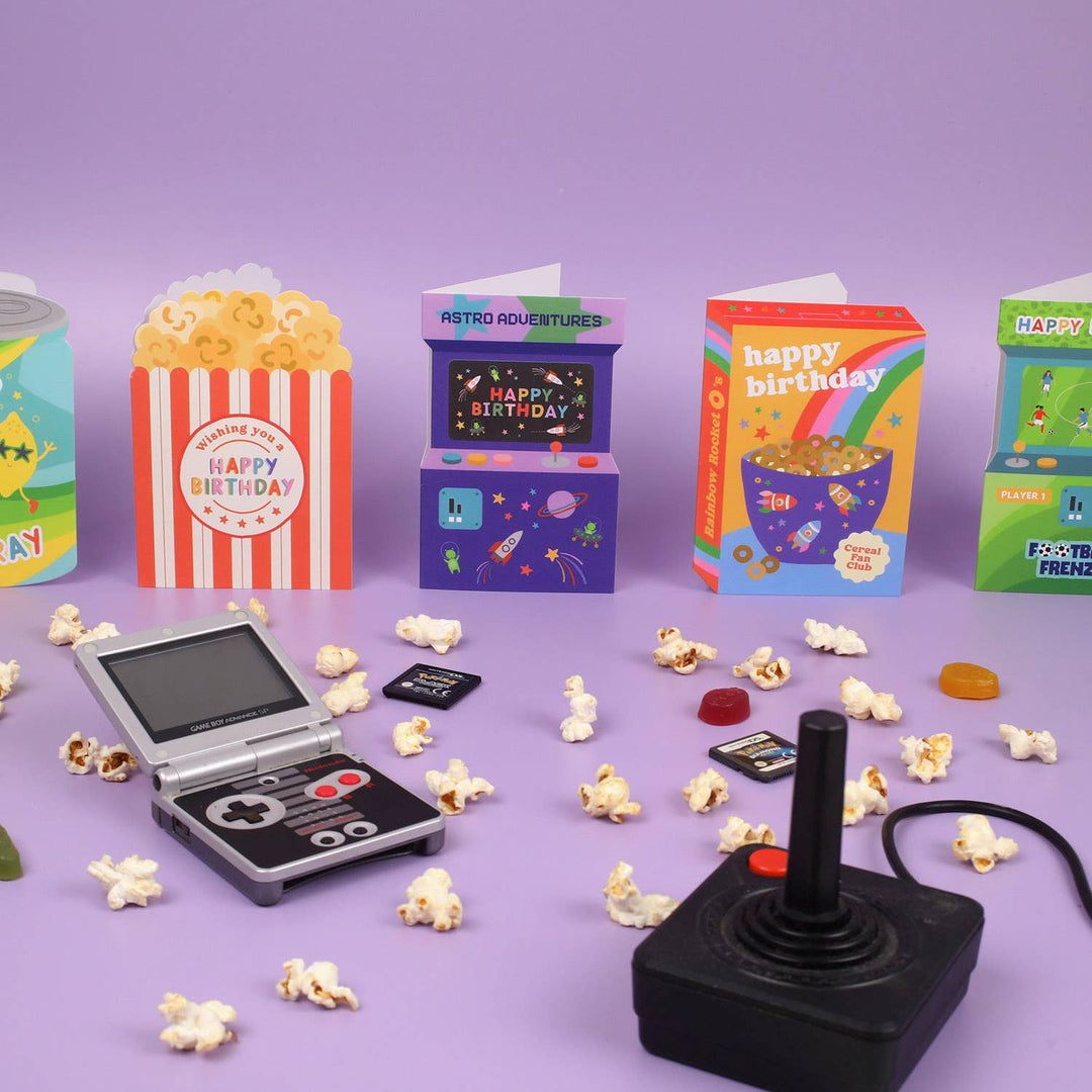 Astro Adventures Arcade Birthday Card