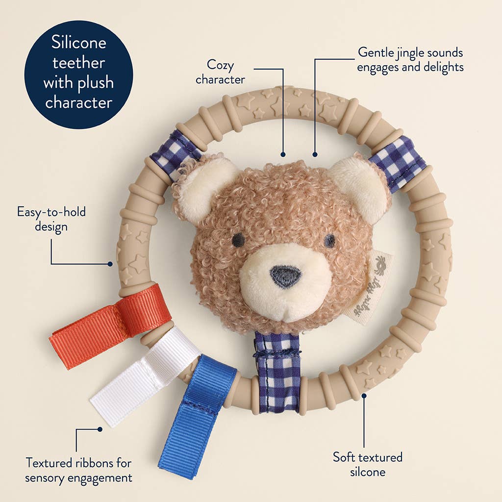 *NEW* Itzy Ring Pal™ - Teething Ring with Plush Character: Pink Kitty