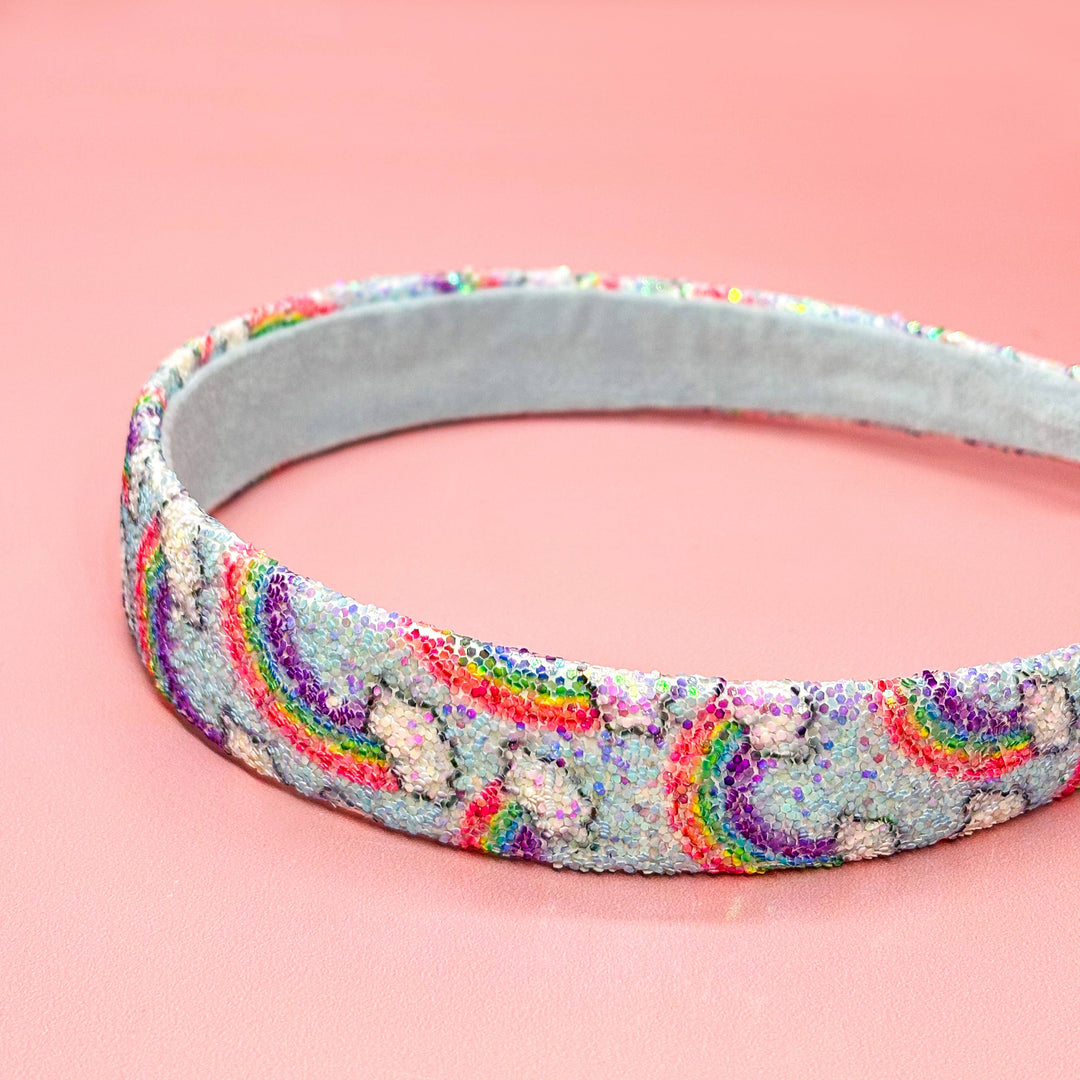 Rainbow Glitter Headband - Kids Hair Accessories: Purple