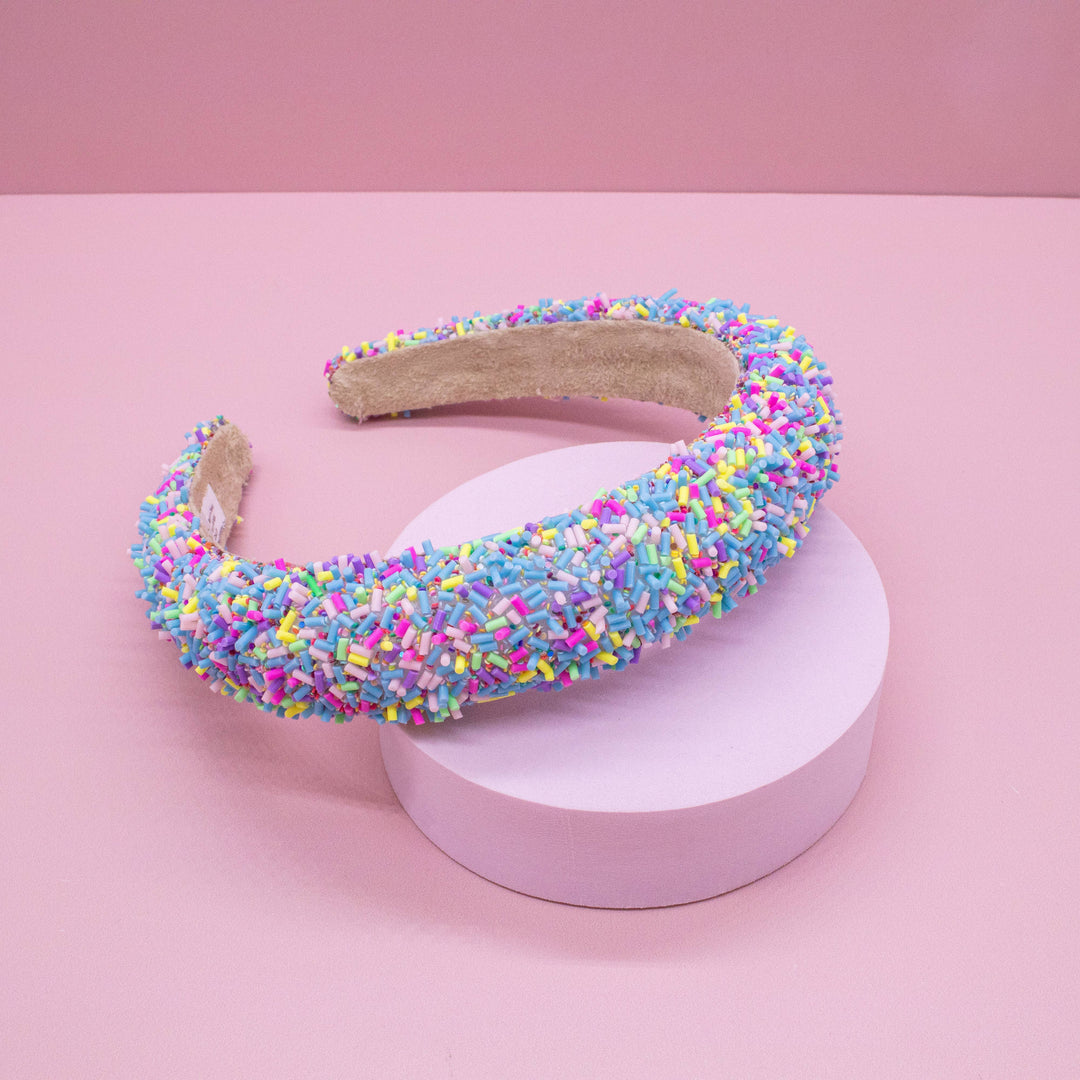Padded Sprinkles Headband: Light Blue