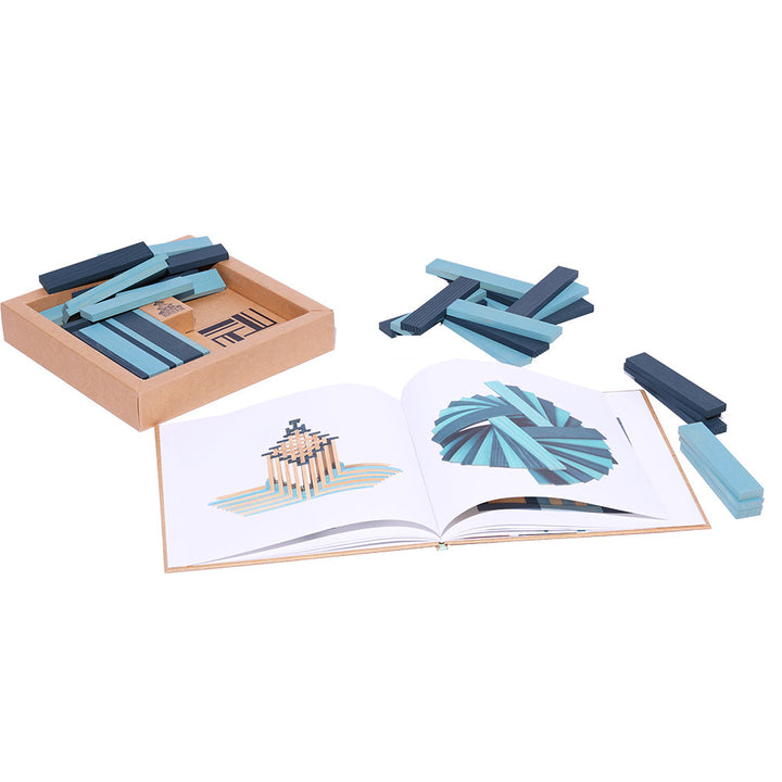 KAPLA Book and Colors-Light Blue/Dark Blue