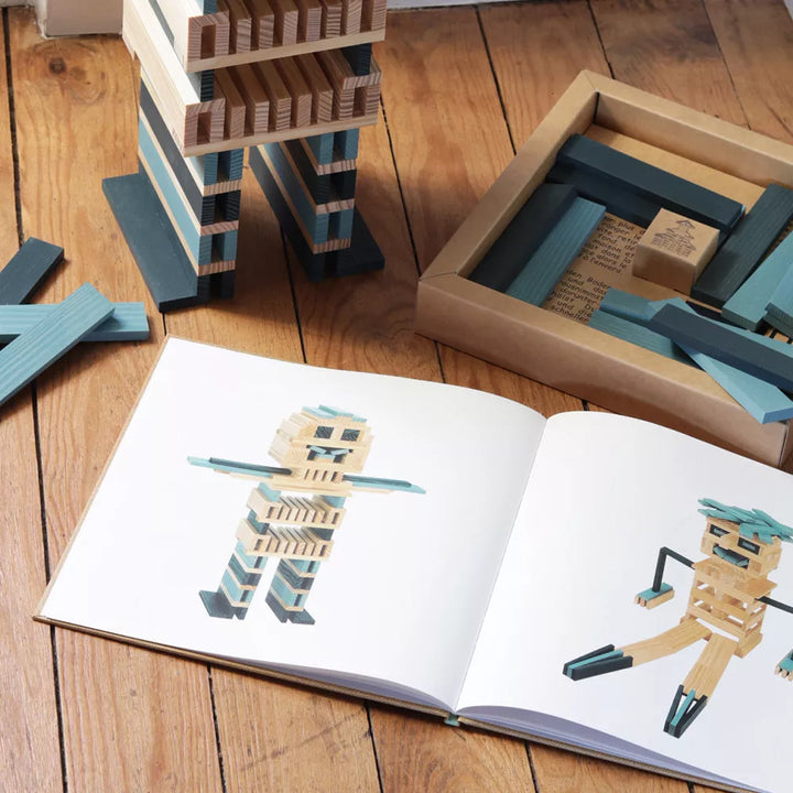 KAPLA Book and Colors-Light Blue/Dark Blue