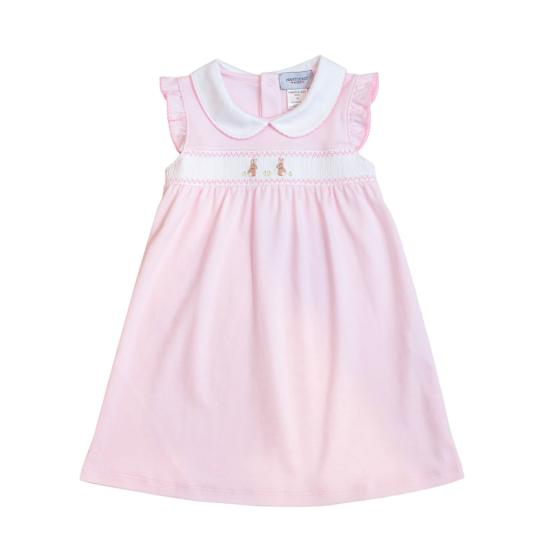 Bunny Smocked Pima Dress-Primrose 12-18M