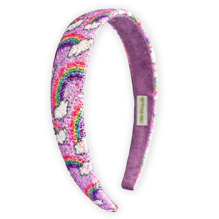 Rainbow Glitter Headband - Kids Hair Accessories: Purple