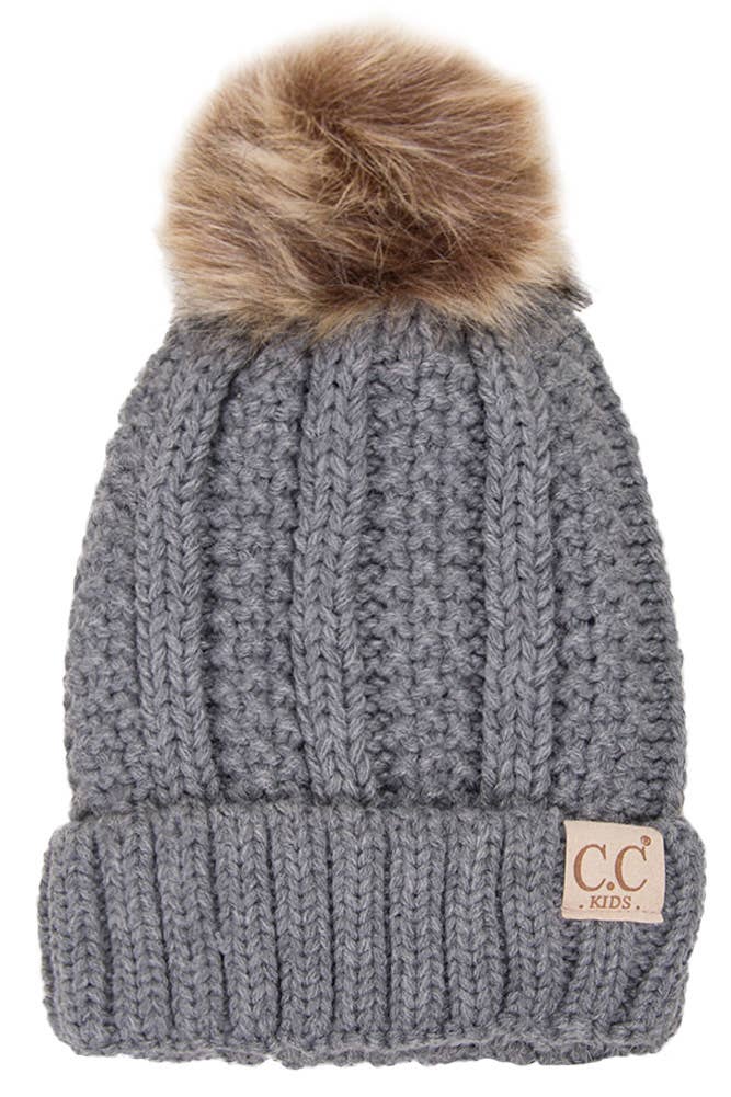 CC Kids Solid Color Lining Beanie: Pale Pink