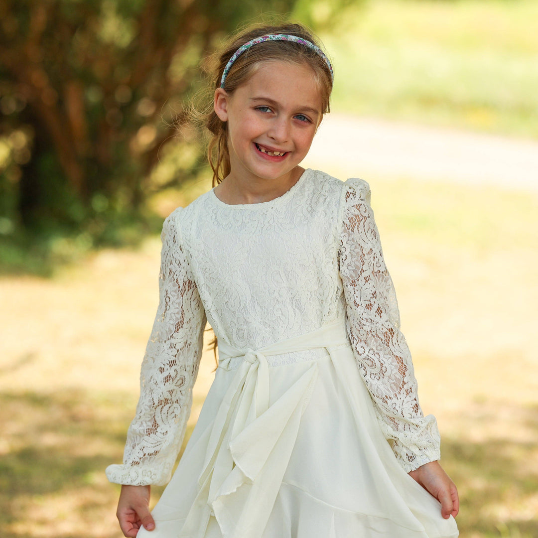 Thin Floral Headband - Non Slip Hair Accessories for Kids: Light Blue
