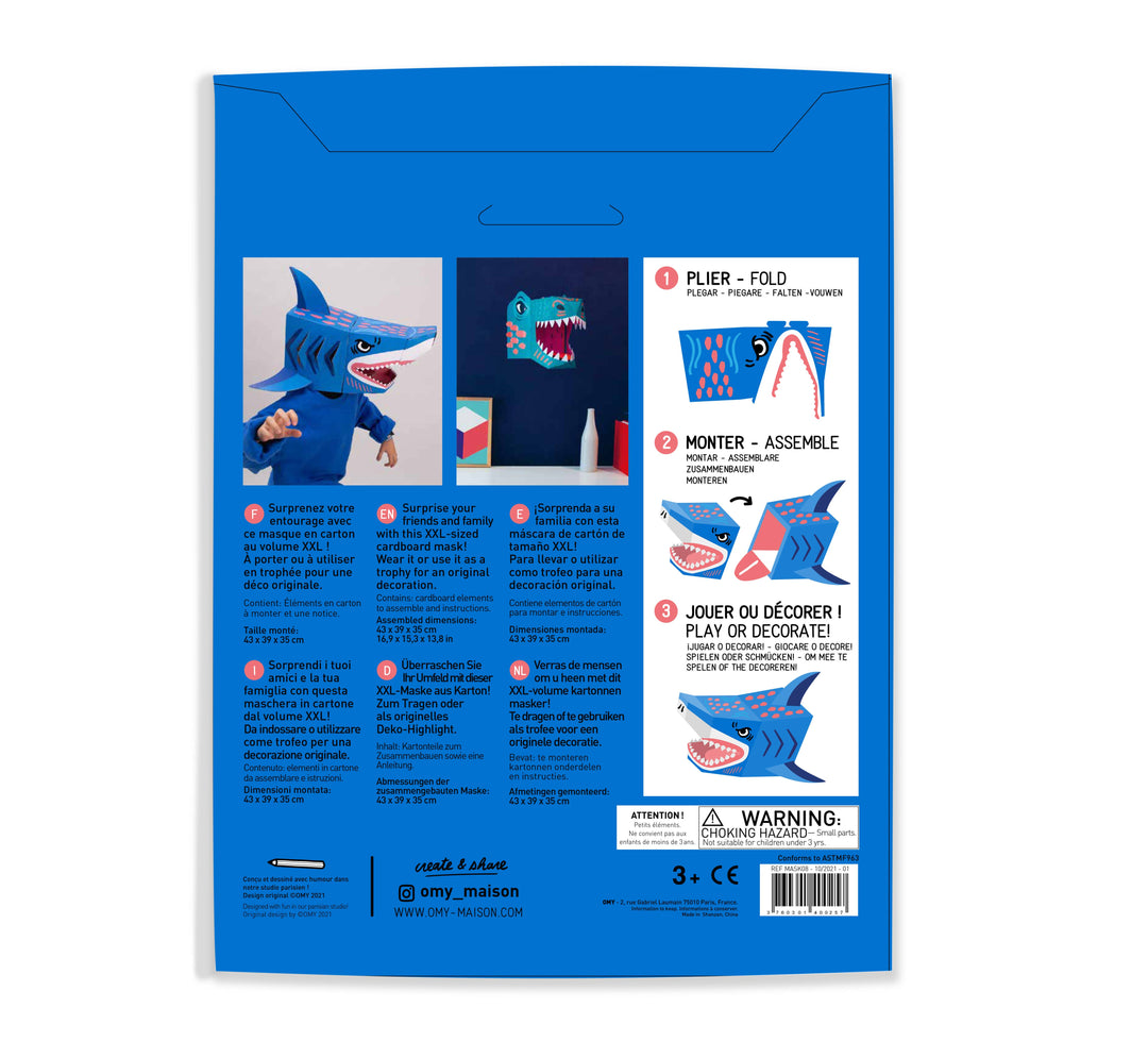 3D Kid and adult Shark Mask