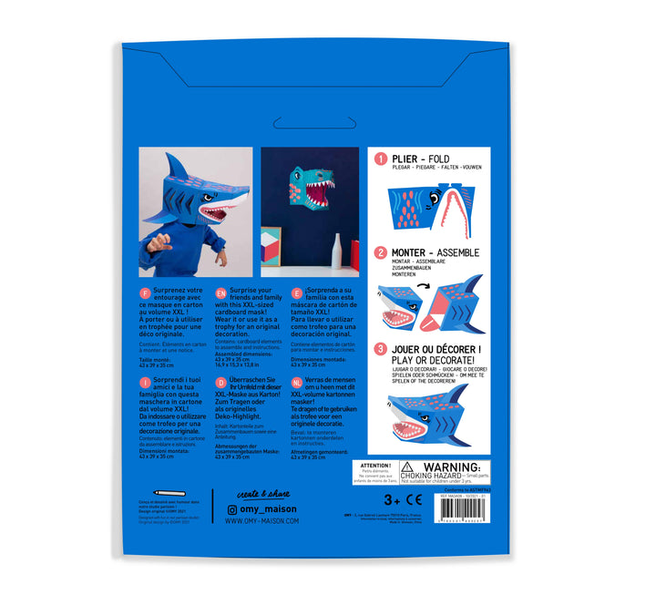 3D Kid and adult Shark Mask
