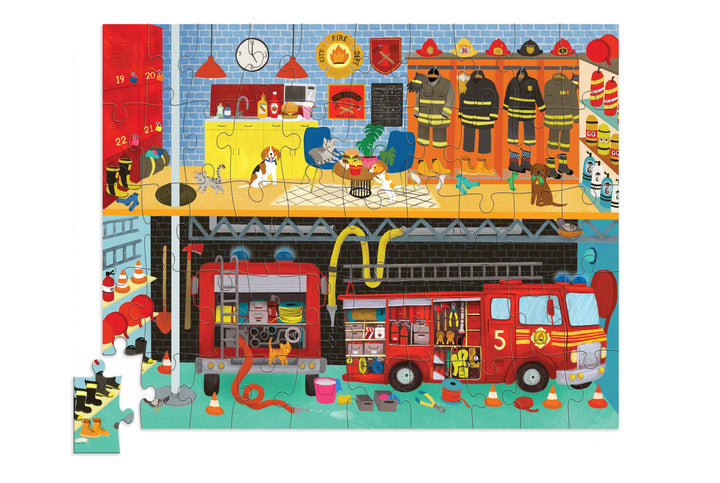 50-Piece Flat House Puzzle - Fire House