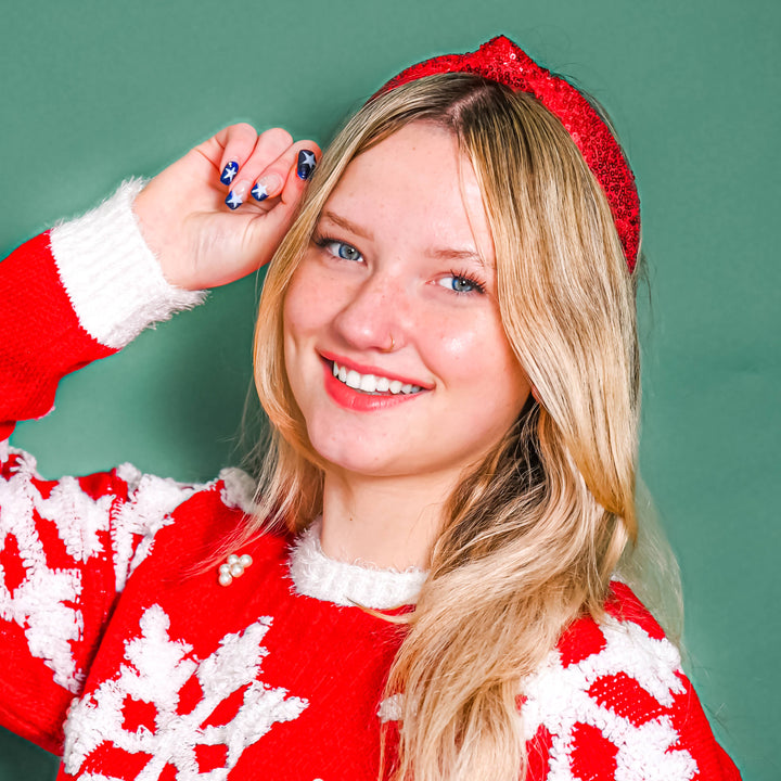 Sequin Knot Headband - Valentine's, Christmas, St. Patrick's: Green