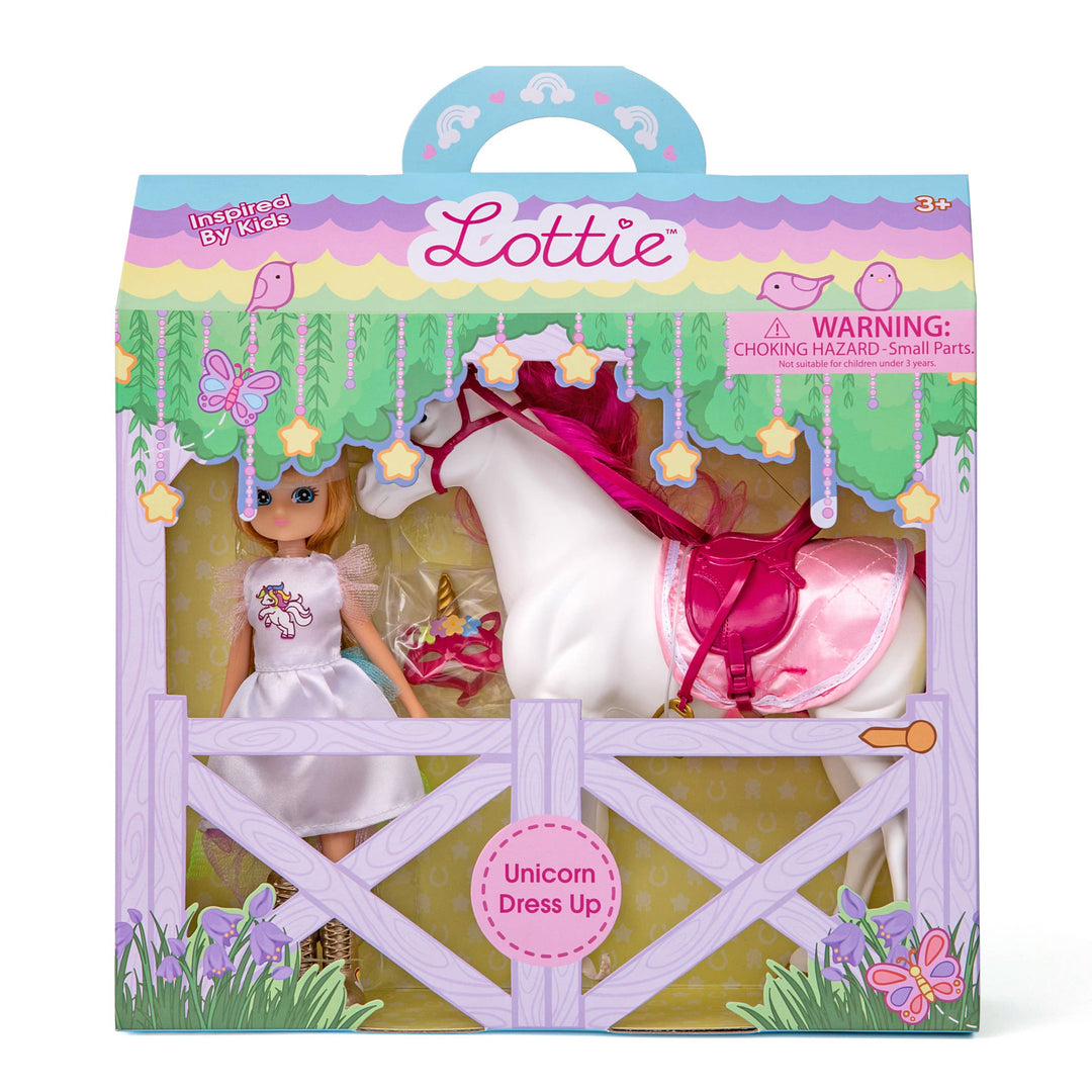 Unicorn Lottie Dress Up Doll & Set