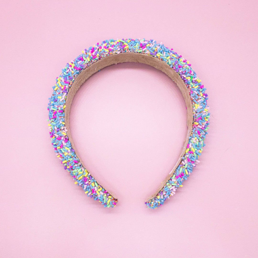 Padded Sprinkles Headband: Light Blue