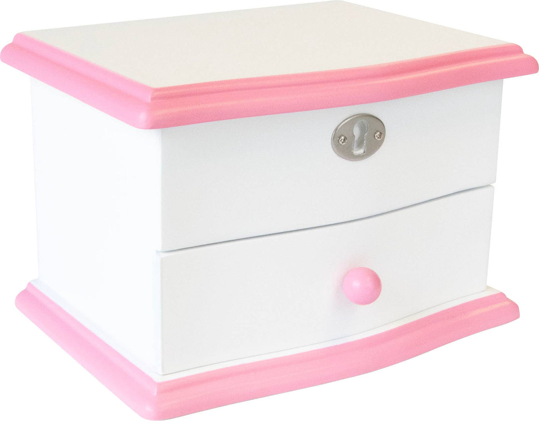 Mele and Co Katie Girls Wooden Ballerina Music Jewelry Box: White / Magic Flute / Girls Musical Wooden Ballerina Jewelry Box