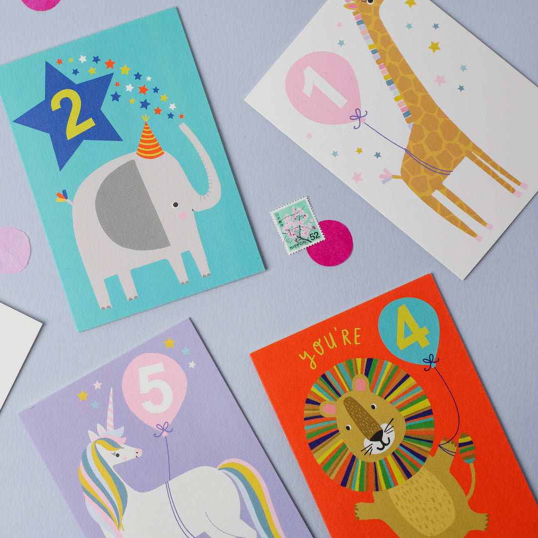 Age 4 Lion Kid's Birthday Card | Children’s Birthday Card