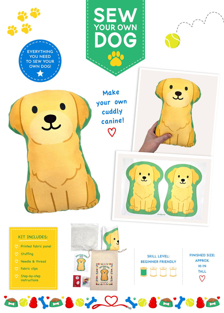DIY Dog Sewing Kit - Golden Retriever: COMPLETE KIT