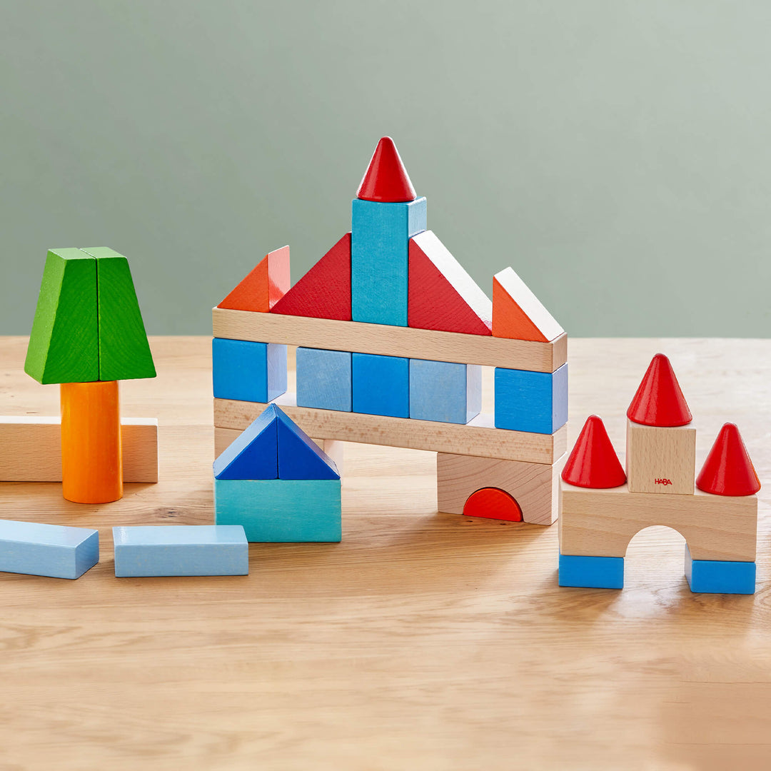 Colored Wooden Building Blocks - 46 Piece Set – Nantucket Kids