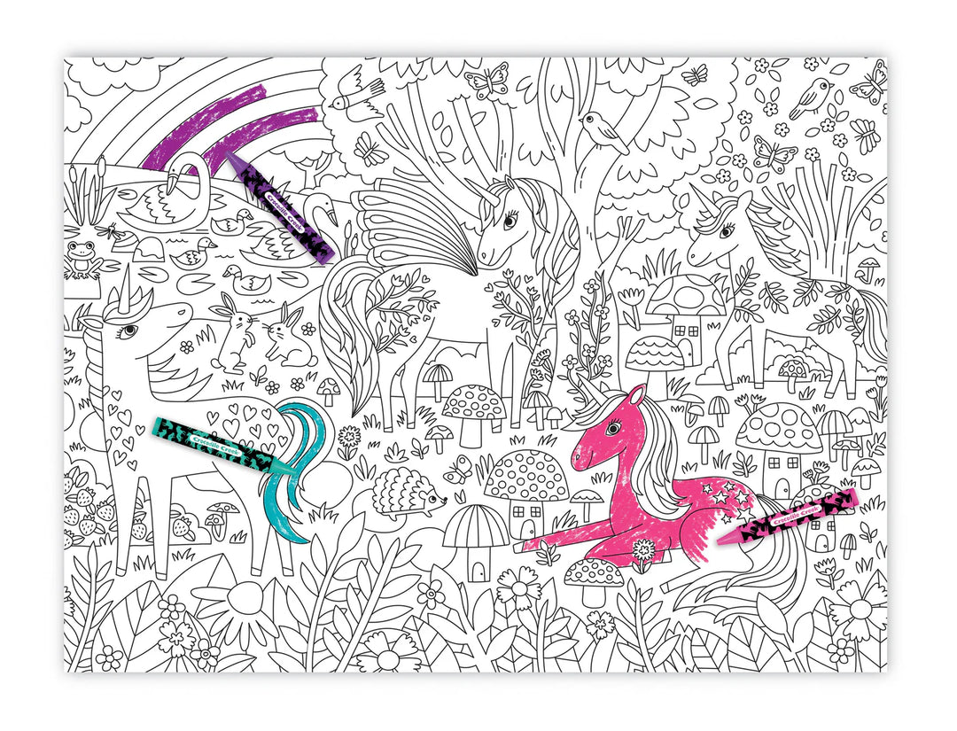 Coloring Poster Art Set-Unicorn Dreams