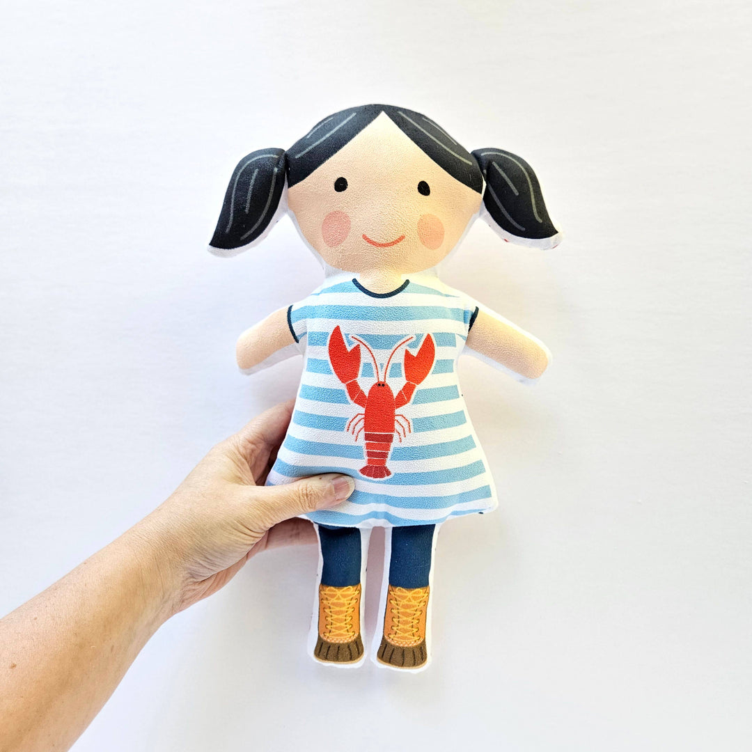 Sew Your Own Lobster Girl Doll Kit, Beginner Sewing Kit