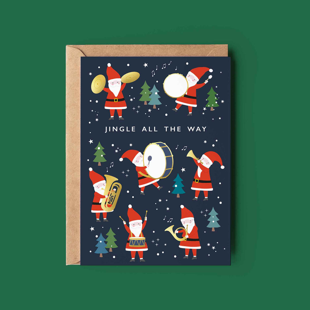 Santa Band Christmas Card | Fun Father Christmas Card