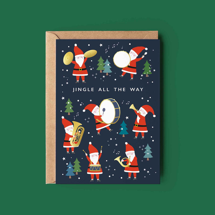 Santa Band Christmas Card | Fun Father Christmas Card