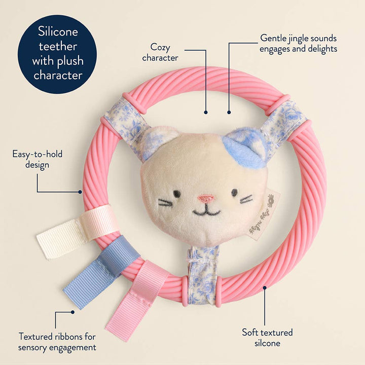 *NEW* Itzy Ring Pal™ - Teething Ring with Plush Character: Taupe Bear