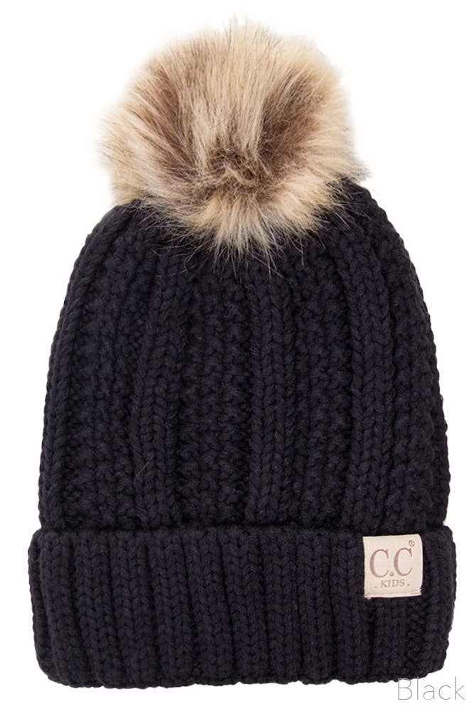 CC Kids Solid Color Lining Beanie: Pale Pink