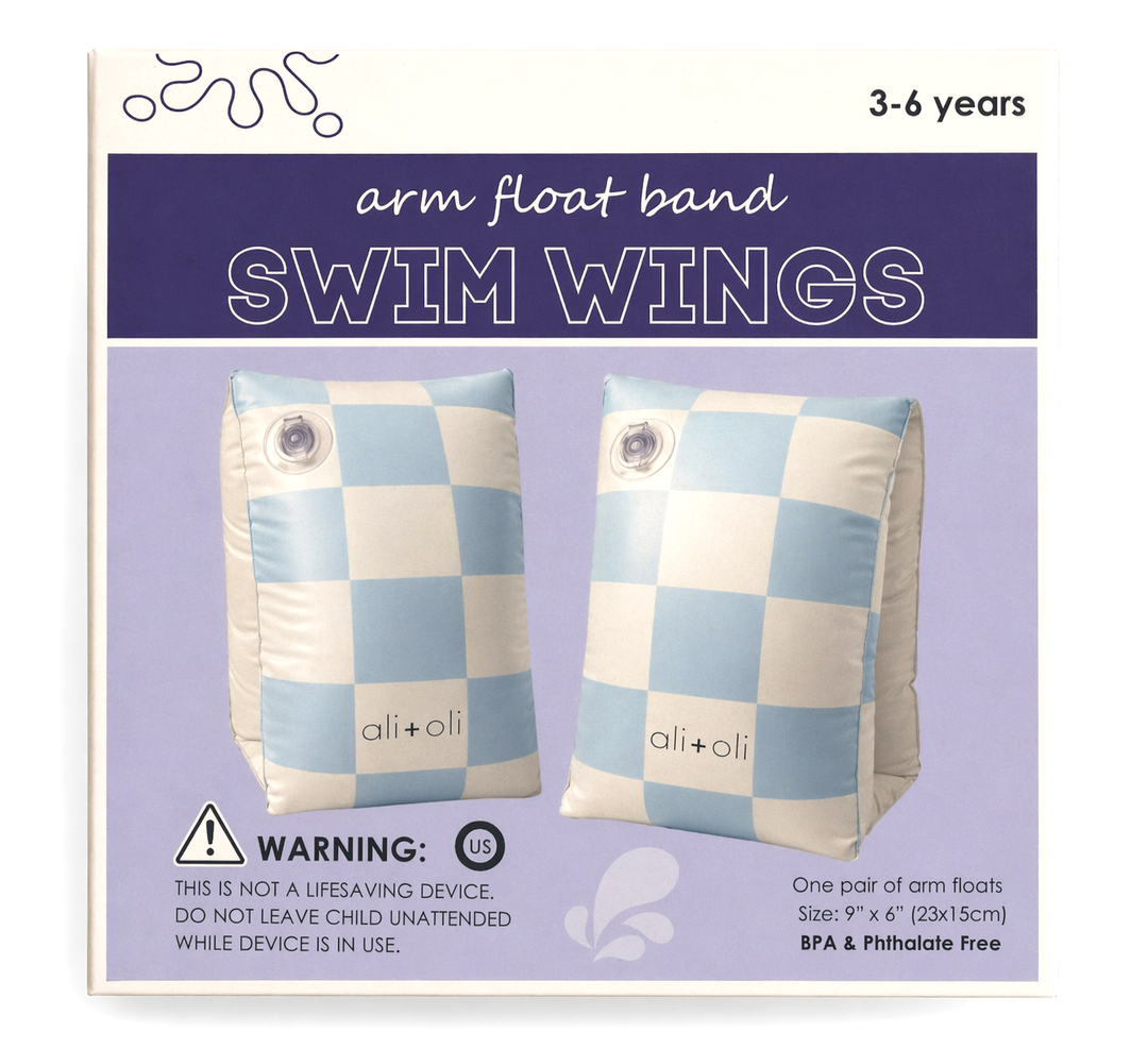 Ali+Oli Inflatable Arm Band Swim Wings for Kids (Blue)