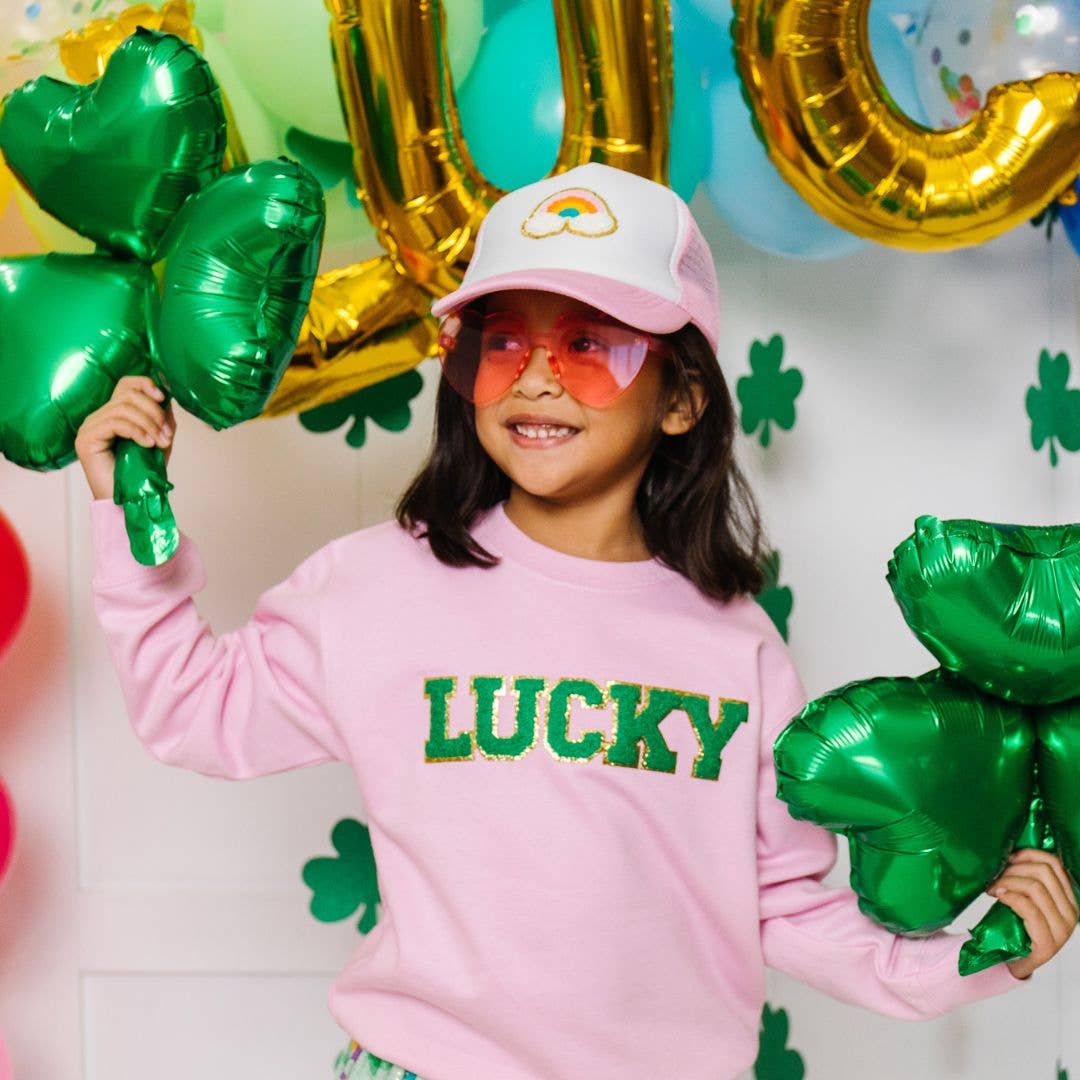 Lucky Green And Gold Patch St. Patrick's Day Sweatshirt: 7/8Y
