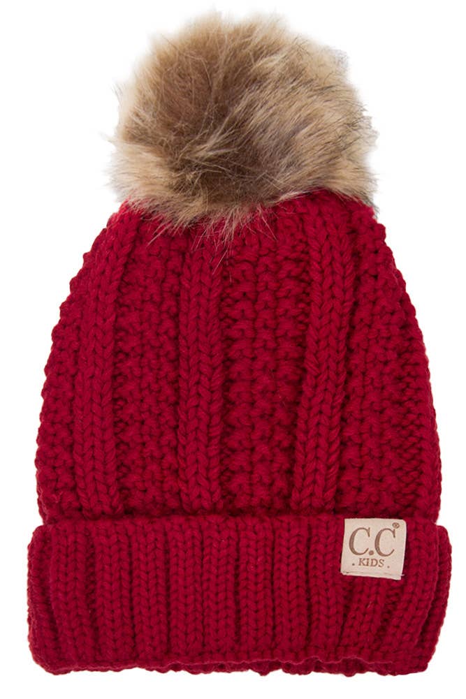 CC Kids Solid Color Lining Beanie: Pale Pink