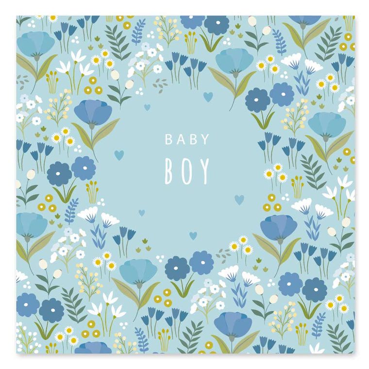 Baby Boy / New Baby Blue Floral Card