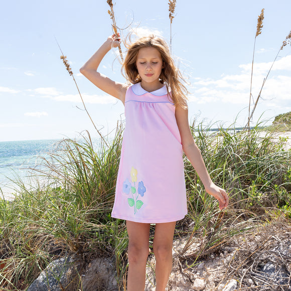 Darcy Dress with Spring Meadow Flower Applique