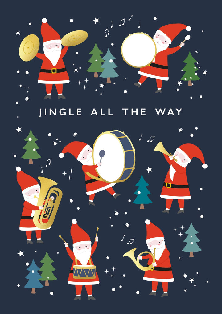 Santa Band Christmas Card | Fun Father Christmas Card