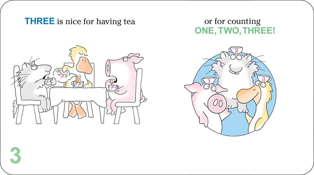 One, Two, Three! by Sandra Boynton: Board Books; 24 pages / English