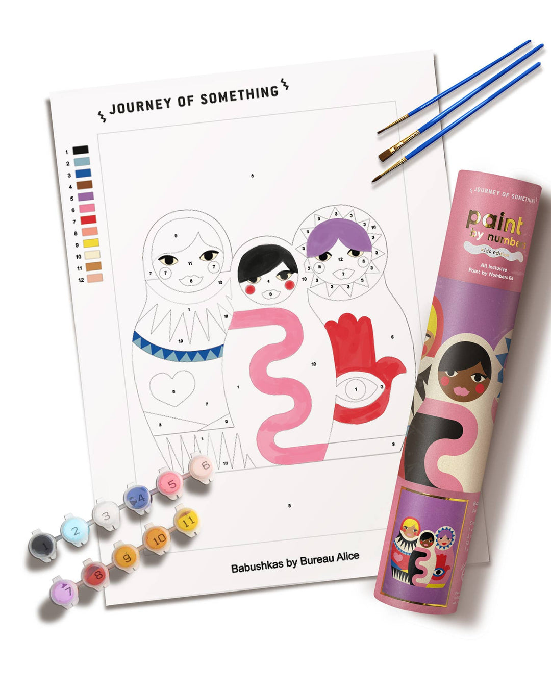 Paint by Numbers Kit & Canvas for Kids - Babushkas