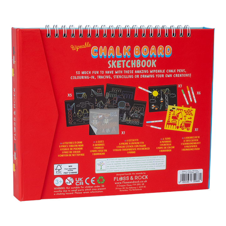 Construction Chalkboard Sketchbook