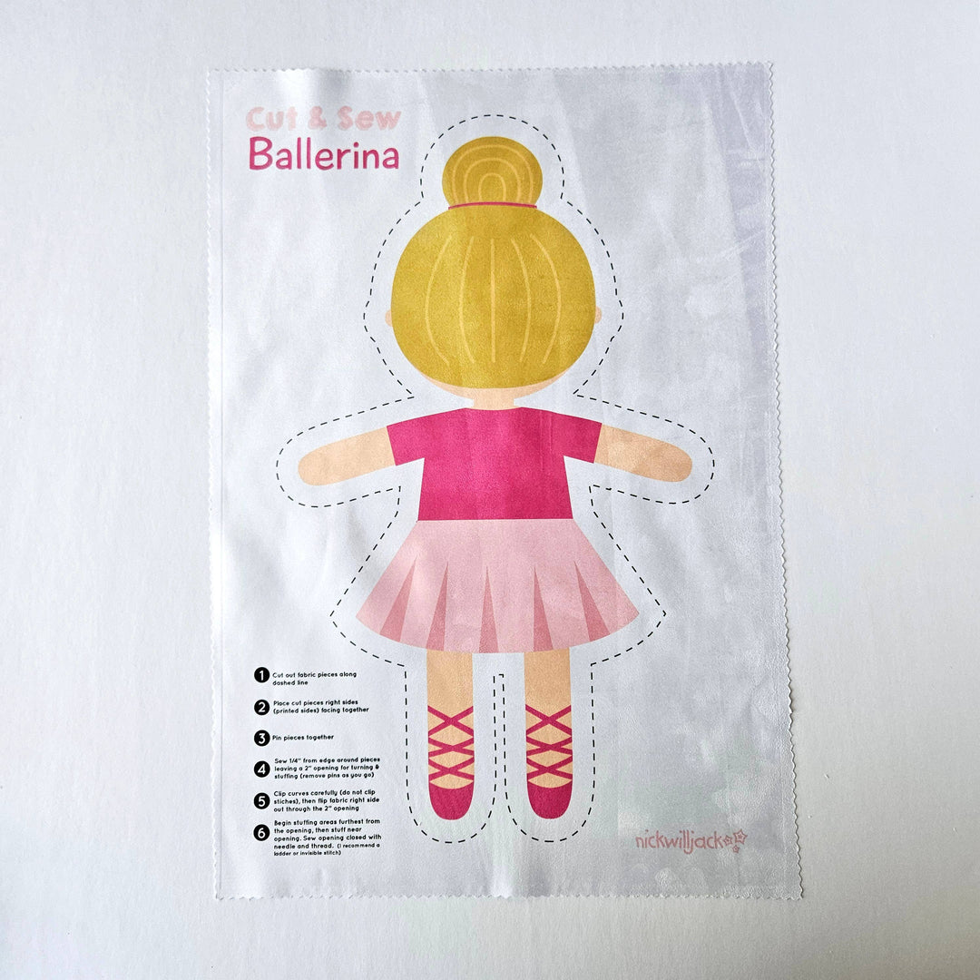 Cut & Sew Ballerina Plush Doll – Easy Sewing Craft Kit