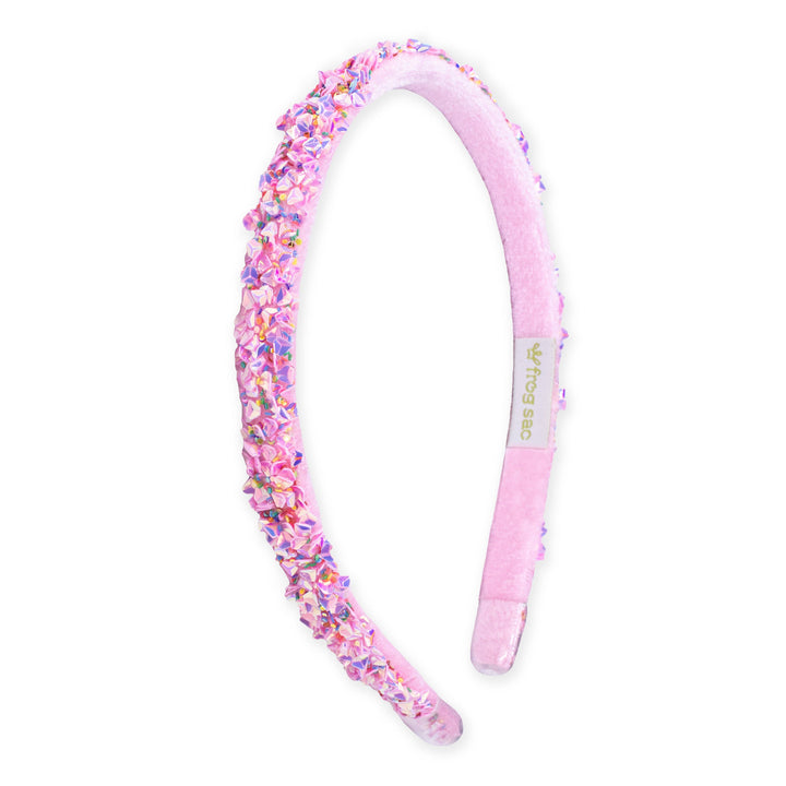 Thin Sequin Headband-Pink