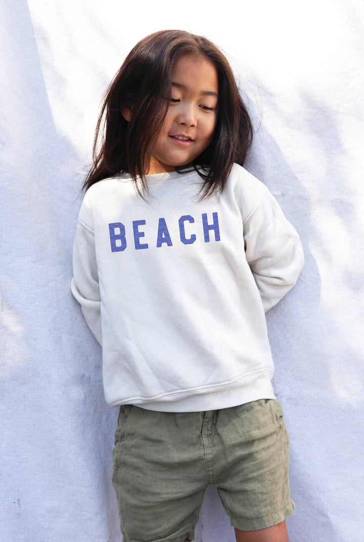 BEACH Toddler Unisex Graphic Sweatshirt-HEATHER DUST