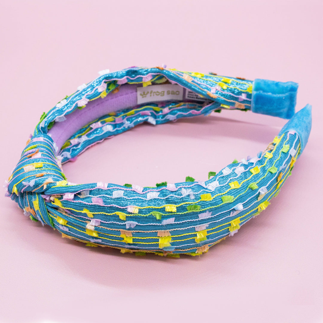Kids Knot Headband - Confetti Hair Accessories for Girls: Aqua