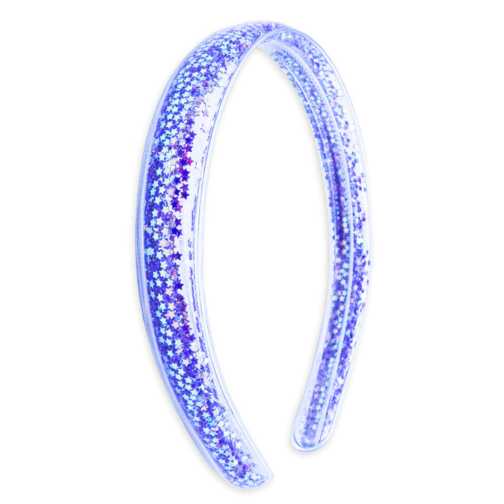 Shaker Glitter Headband with Teeth: Purple