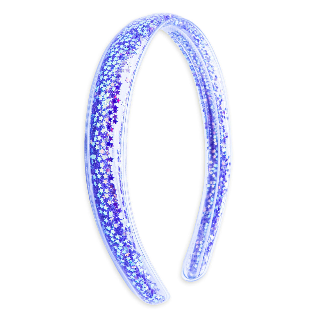 Shaker Glitter Headband with Teeth: Blue