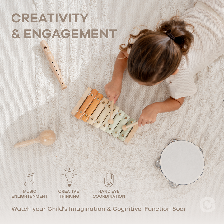 Kids Musical Instruments Set, Montessori Toys by Comfy Cubs