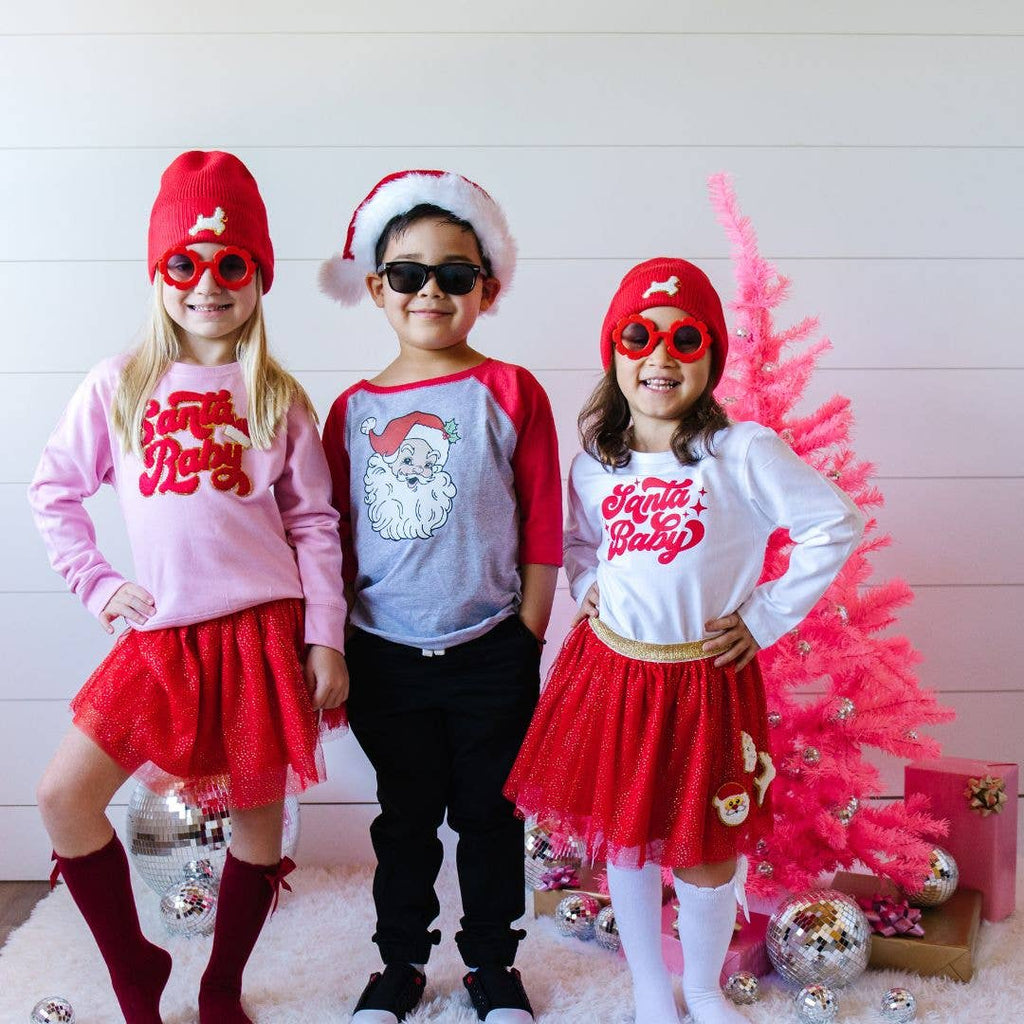 Christmas Patch Tutu - Dress Up Skirt - Kids Holiday Tutu: 4-6Y