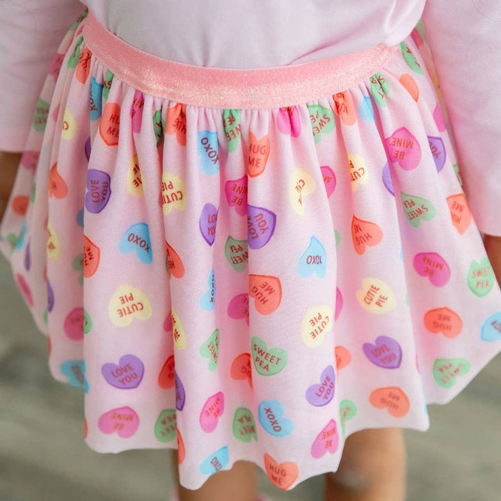 Candy Hearts Valentine's Day Tutu - Kids Dress Up Skirt: 1-2Y