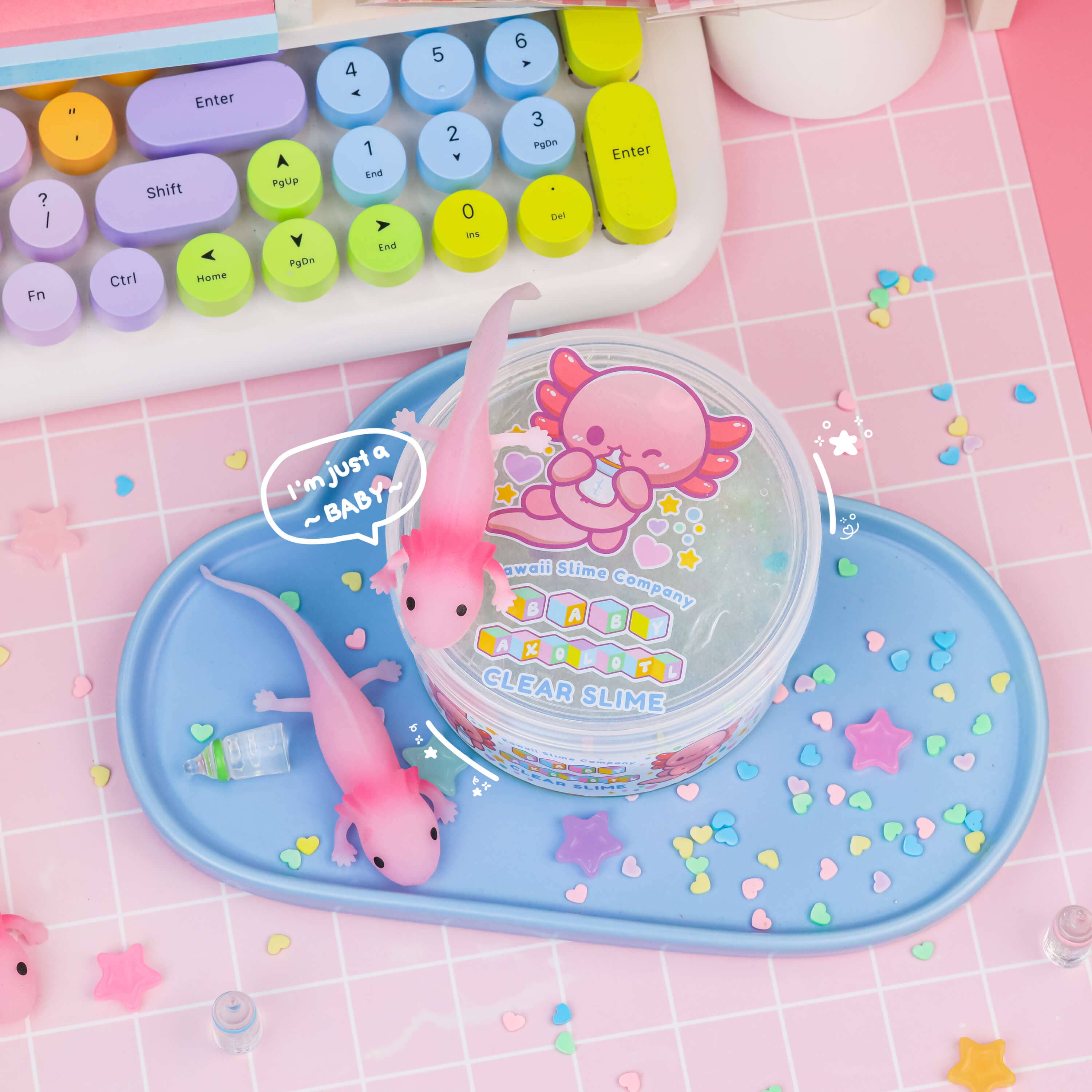 Baby Axolotl Clear Slime (4pcs/case) - Nantucket Kids