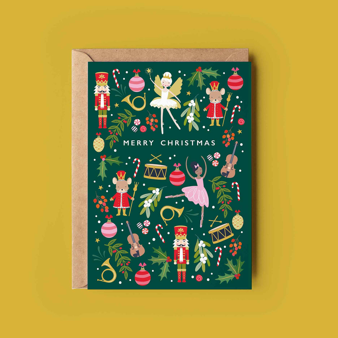 Nutcracker Christmas Card | Patterned Christmas Card