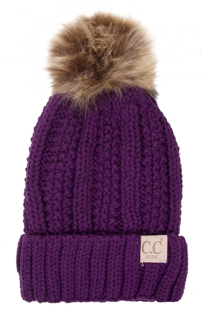 CC Kids Solid Color Lining Beanie: Pale Pink